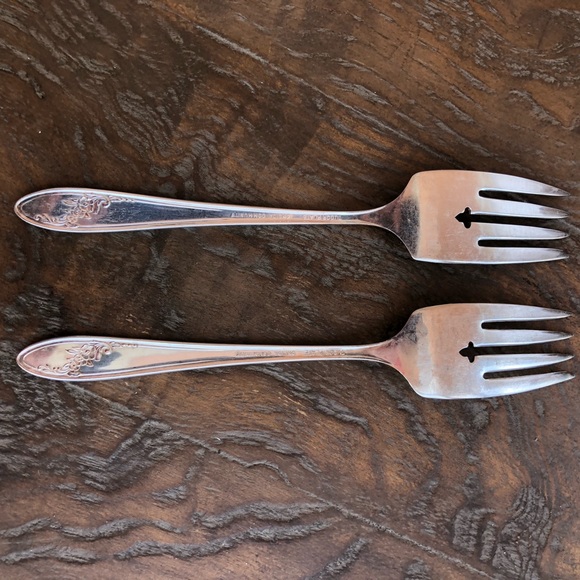 Hand-stamped silver plated forks & message “Happily”/“Ever After” when together - Picture 7 of 15